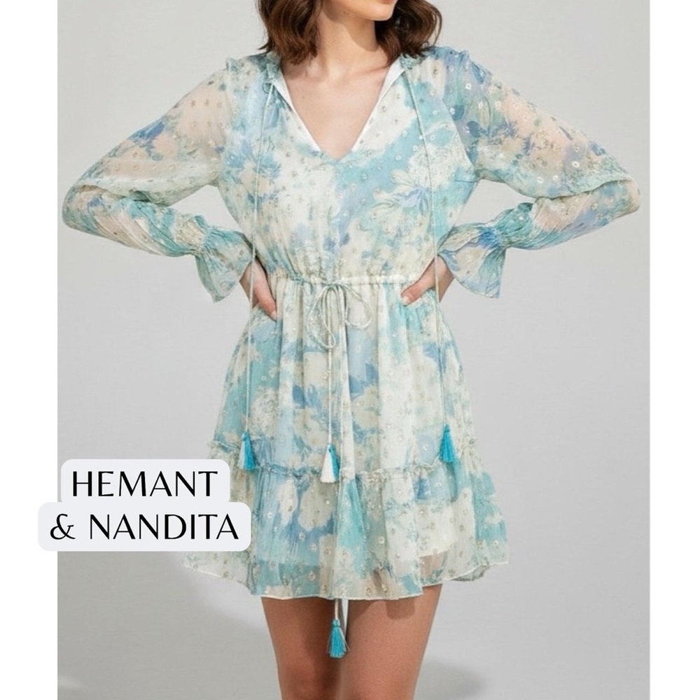HEMANT & NANDITA Kaiyo long sleeve mini dress